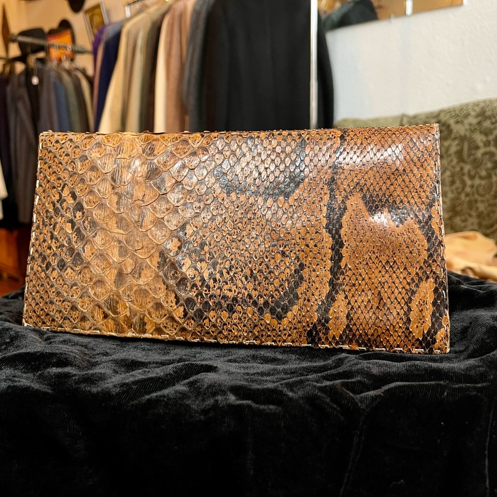 Authentic 1980’s Vintage Snake Skin Clutch
